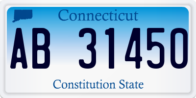 CT license plate AB31450