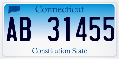 CT license plate AB31455