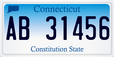 CT license plate AB31456