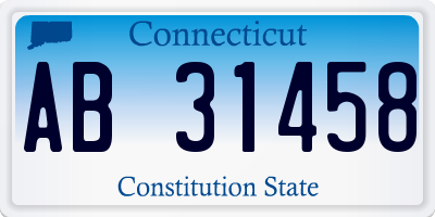 CT license plate AB31458