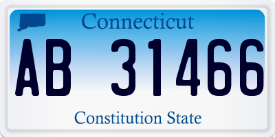 CT license plate AB31466