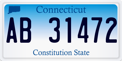 CT license plate AB31472