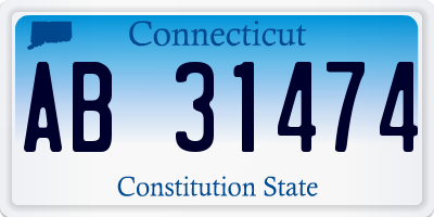 CT license plate AB31474