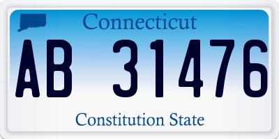 CT license plate AB31476