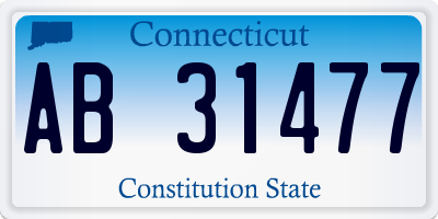 CT license plate AB31477