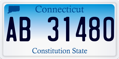 CT license plate AB31480