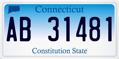 CT license plate AB31481