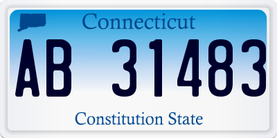 CT license plate AB31483