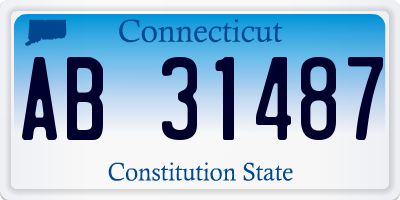 CT license plate AB31487