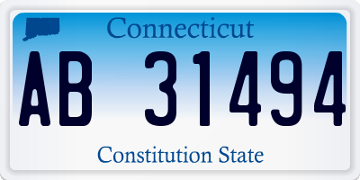 CT license plate AB31494