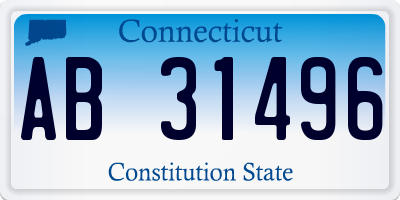 CT license plate AB31496