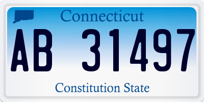 CT license plate AB31497