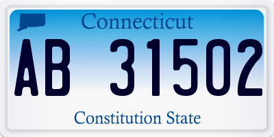 CT license plate AB31502