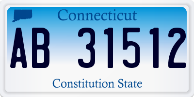 CT license plate AB31512