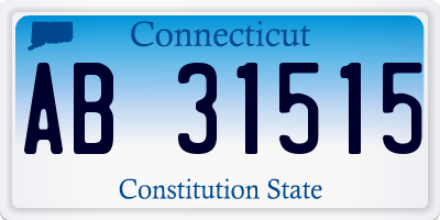 CT license plate AB31515