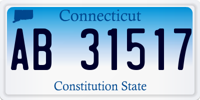 CT license plate AB31517