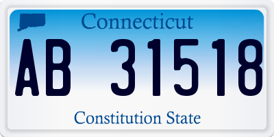 CT license plate AB31518