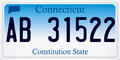 CT license plate AB31522