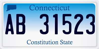CT license plate AB31523