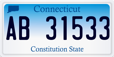 CT license plate AB31533