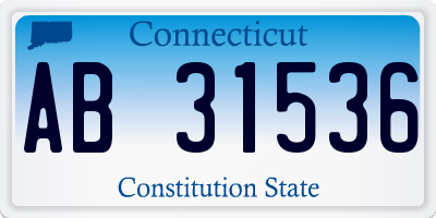 CT license plate AB31536
