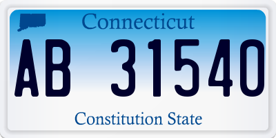 CT license plate AB31540