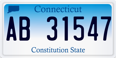 CT license plate AB31547