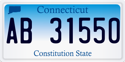 CT license plate AB31550