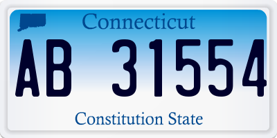 CT license plate AB31554