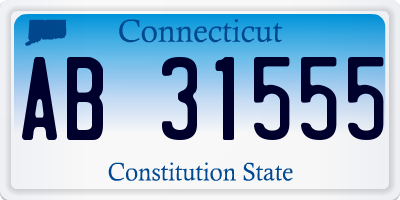 CT license plate AB31555
