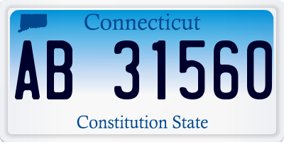 CT license plate AB31560