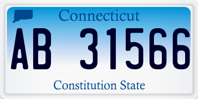 CT license plate AB31566