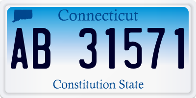 CT license plate AB31571