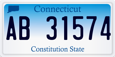 CT license plate AB31574