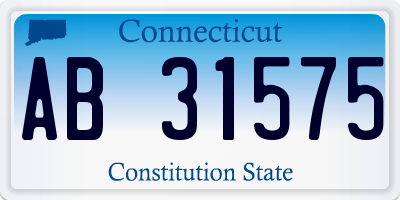 CT license plate AB31575