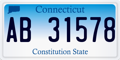 CT license plate AB31578