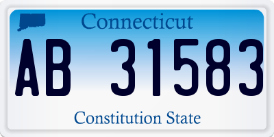 CT license plate AB31583