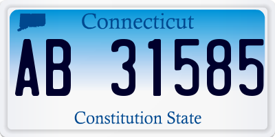 CT license plate AB31585