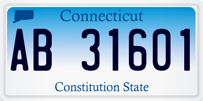 CT license plate AB31601