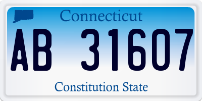 CT license plate AB31607