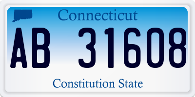 CT license plate AB31608