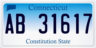 CT license plate AB31617