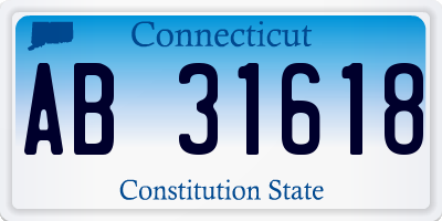 CT license plate AB31618