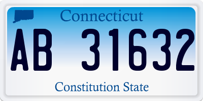 CT license plate AB31632