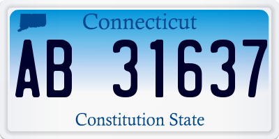 CT license plate AB31637