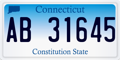CT license plate AB31645