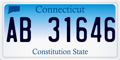 CT license plate AB31646