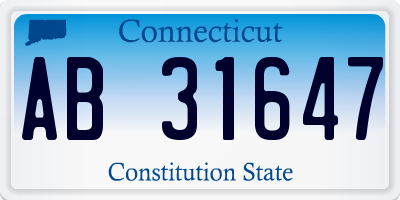 CT license plate AB31647