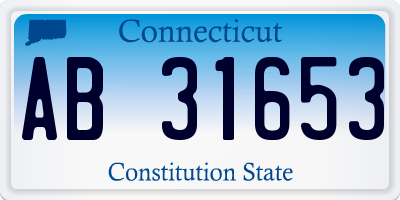 CT license plate AB31653