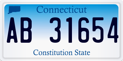 CT license plate AB31654